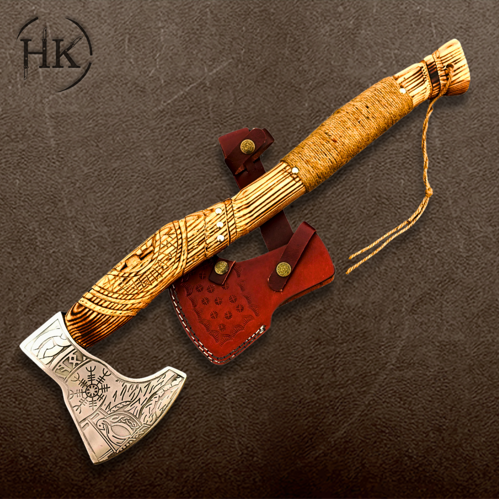 Handmade Stainless Steel Axe – Stunning Craftsmanship with Solid Wood Handle