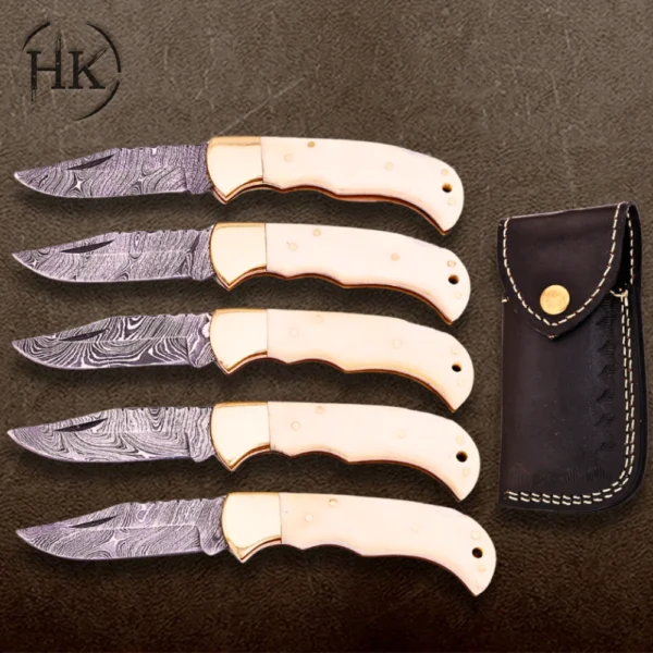 Handcrafted Damascus Steel Folding Knife Collection | Artistry Meets Functionality - Image 3