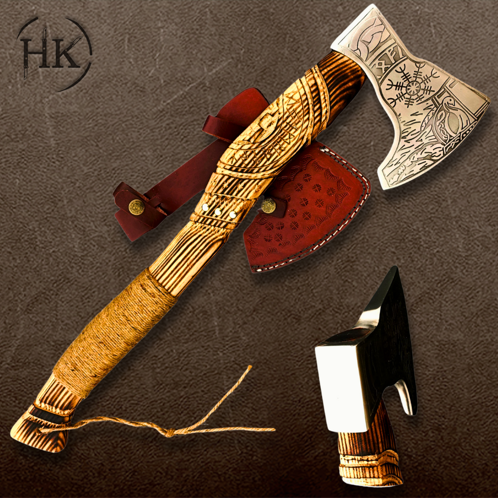 Handmade Stainless Steel Axe – Stunning Craftsmanship with Solid Wood Handle - Image 2