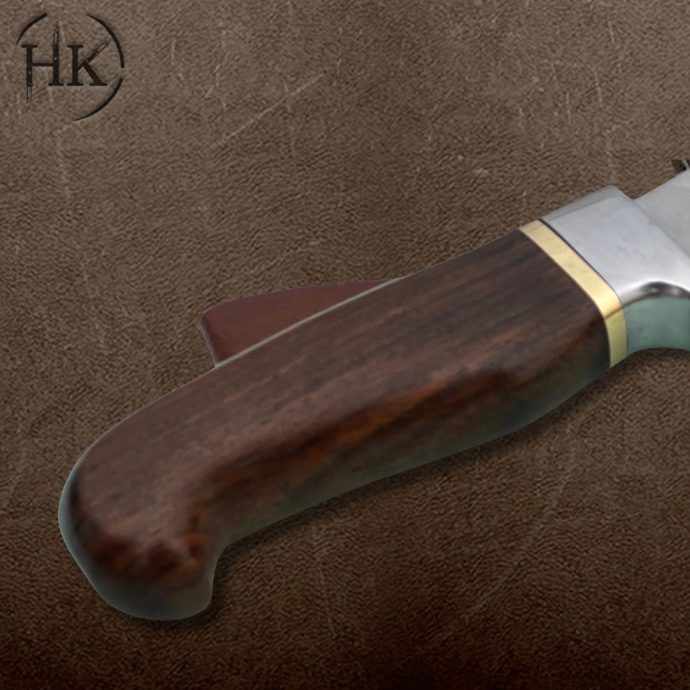 Handcrafted Damascus Steel Skinner Knife with Exotic Hardwood Handle - Premium Outdoor Survival Gear - Image 4