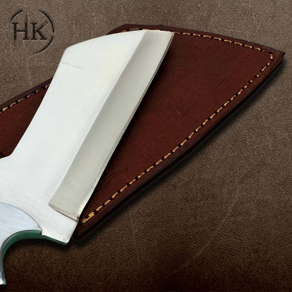 High-quality Steel Knife With Rustic Wooden Handle and Leather Sheath - Image 4