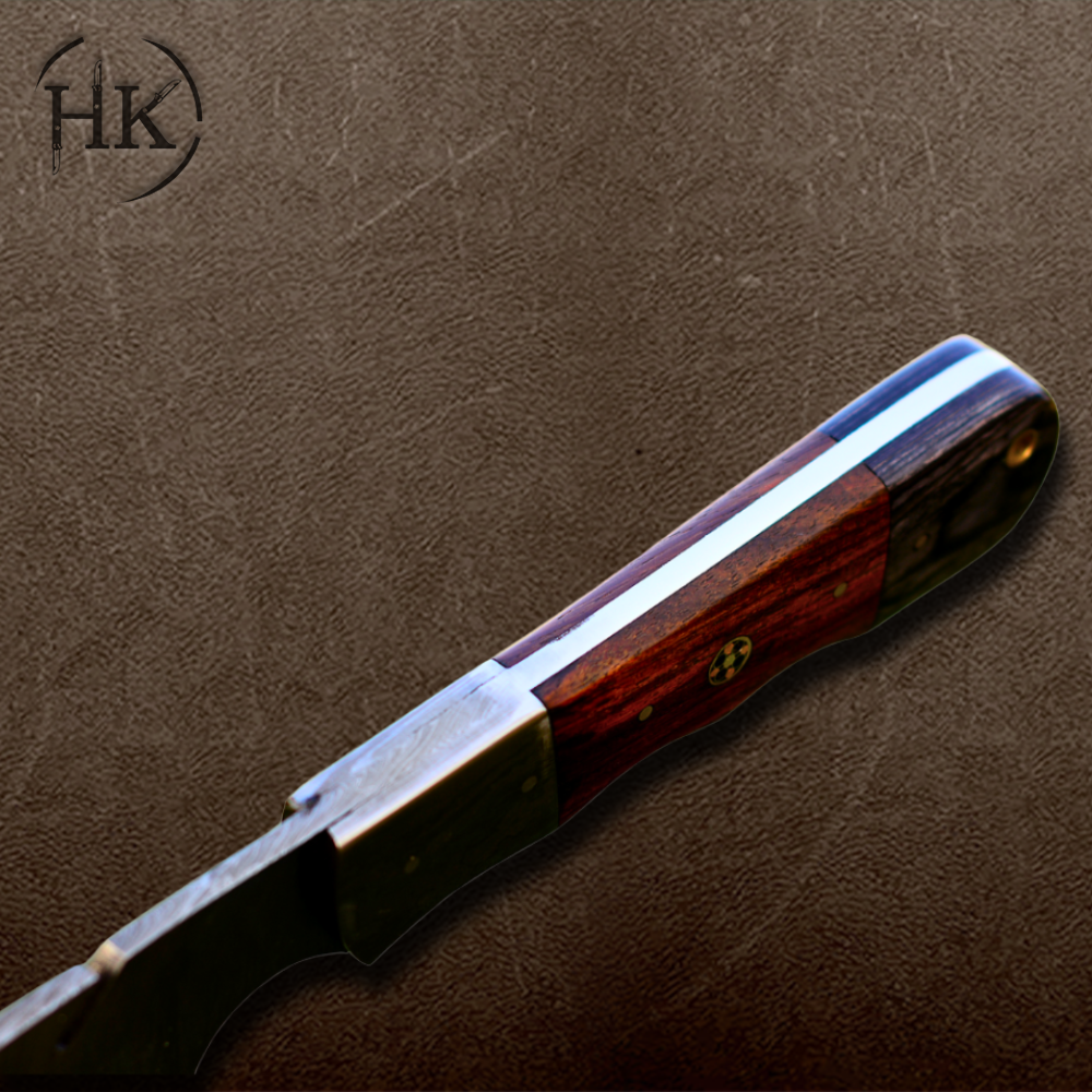 A Pair of Custom Handmade Damascus Steel Viking Axes – Wood Handle & Leather Sheath - Image 3