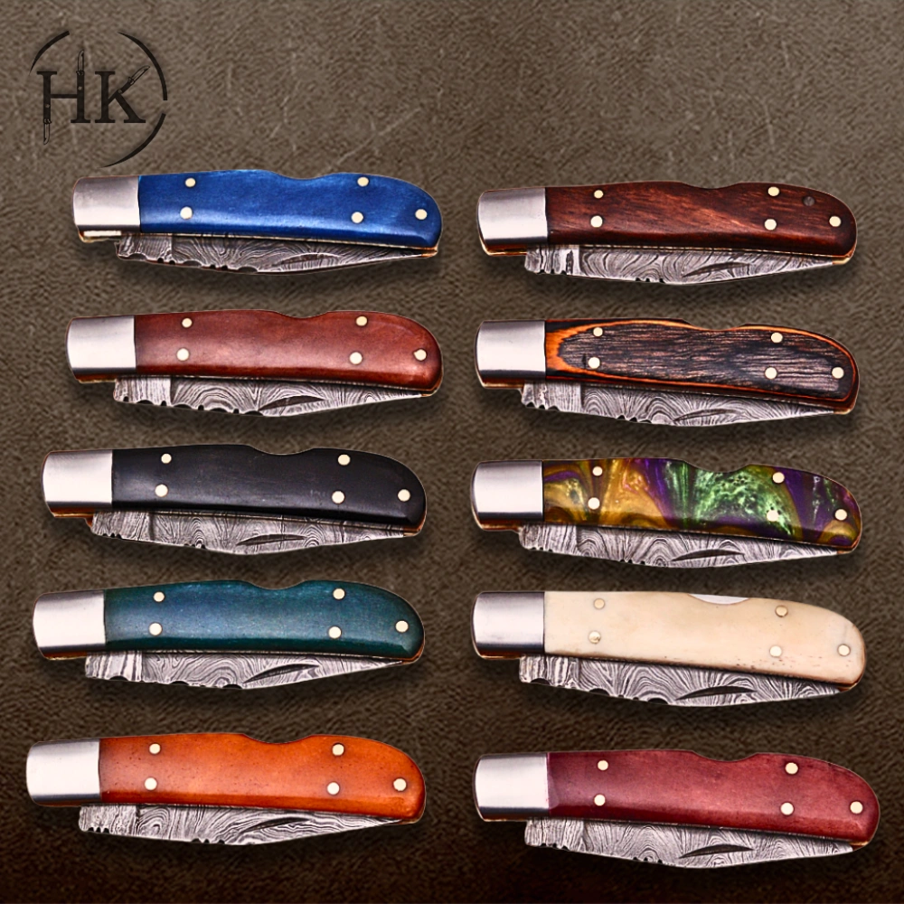 Handcrafted Damascus Steel Folding Knife Collection | Timeless Elegance and Unmatched Craftsmanship - Image 4