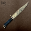 Damascus Dagger Knife with Sheath & Bone Handle | Handmade Forged Hunting, Camping Dagger Knife Full Tang | Fancy Crocodile Dundee Inspired - Image 4