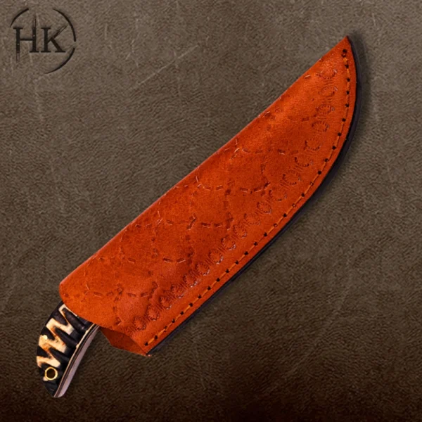 Handcrafted Mosaic Damascus Steel Skinner Knife - Premium Outdoor Survival Gear - Image 2