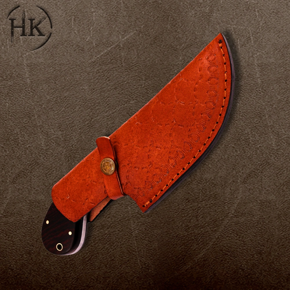 Handcrafted Damascus Steel Skinner Knife - Premium Hardwood Handle - Image 4
