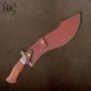Handcrafted Damascus Steel Bowie Knife with Exotic Wood Handle - Premium Outdoor Survival Gear - Image 2
